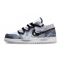 Jordan Air Jordan 1 Vintage Basketball Shoes Men's Low Top Gray/White FQ7687-300(Team947-) 44.5