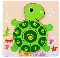 3D Wooden Puzzle Cartoon Animal Traffic Jigsaw Early Learning Cognition Game Puzzle Toys for Children gift ruda