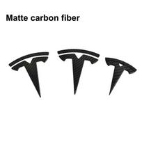 FOR Car Front Rear Emblem Sticker Black for Tesla Model 3 Model Y Tail Box Auto Steering Wheel Decoration Modified Accessories