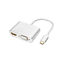 iSky USB-C to HDMI VGA USB PD Hub sidabrinė spalva