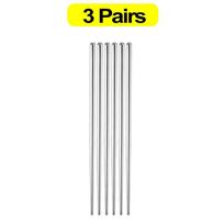 30 Pair Chinese Chopsticks Stainless Steel Non-slip Sushi Chopstick Korean Japanese Food Metal Stick Reusable Kitchen Tableware