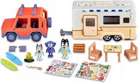 Bluey Zestaw Auto I Przyczepa Kempingowa + 3 Figurki