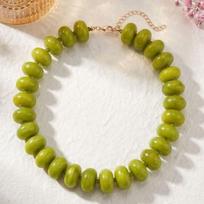 Colorful Acrylic Choker Resin Statement Clavicle Chain Boho Beaded Necklace  Women šviesiai žalios spalvos