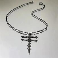 Dark Gothic Vintage Personalized Spine Cross Necklace Skull Skeleton Cross Pendant Necklace Punk Style Fashion Jewlery Gifts