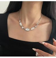 New Trendy Gothic Vintage Harajuku Butterfly Crystal Choker Pendant Chain Necklaces for Women Charm Y2K Accessories Jewelry Gift