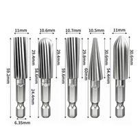 5Pcs Hexagonal Shank Design Woodworking Rotary File High-Speed Steel Reusable Softwood Countersink Special-Shaped File sidabras