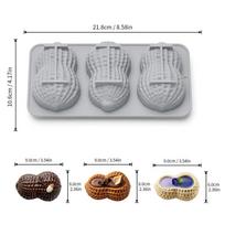 3-Cell Peanut Design Silicone Chocolate Mold Food Grade Kitchen Dessert Bakeware French Mousse Cake Mould Pastry Tools juoda