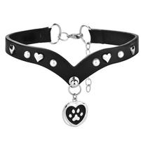 Leather Choker Necklace With Heart Love Pins For Women In Sweet Cool Style