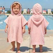 Vaikams su gobtuvu pončas Paplūdimio apsiaustas Laisvo kirpimo Trumpomis rankovėmis Lengvas minkštas audinys Vaikų maudymosi kostiumas Rankšluostis Chalatas 3-6 metų amžiaus L rožinė