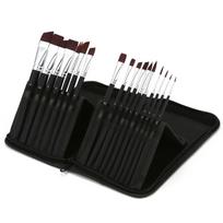 Acrylic Paint Brush Set of 17, Professional Paint Brushes for Artists, Nylon Hair for Watercolor, Oil, Tempera, Nail, Body, Face Drawing, with
