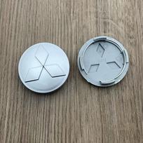 4 vnt. 60 mm automobilio ratlankio centrinis dangtelis Rato stebulės dangtelis Ratlankio stebulės dangtelis Automobilio rato dangtelis Mitsubishi Asx Lancer Outlander Pajero Ralliart sidabras