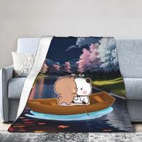Bubu & Dudu Heart Love Plush Blankets Kids Adult  Flannel Throw Blanket For Outdoor Super Soft Customized Quality Bedspread Gift 80x120cm