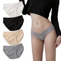 4pc Womens Low Rise Cotton Bikini Underwear Soft Breathable Comfortable Stretch Fabric Seamless Style M juoda