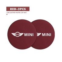 2pcs Suede Car Coaster Water Cup Drink Holder Mat Anti-Slip Pad For MINI Cooper R55 R56 R57 R58 R59 R60 R61 JOHN COOPER WORKS