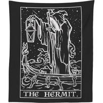 Tapestry Tarot card The Hermit black 75x100 juoda