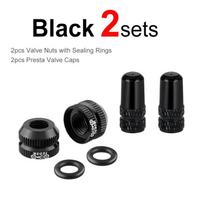 Bicycle Valve Nut and Presta Valve Cap Cover Bike Inner Vacuum Tire Nozzle Locking Screw with Sealing Ring Dust Cap Protector