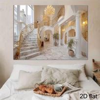 2D Modern Villa Foyer Backdrop Elegant White Marble Floor Photography Background 47.2x31.5inch/120*80cm