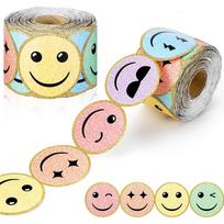 1roll Happy Stickers Color Smile Bulletin Board Decorative For Back To School Classroom Blackboard Decoration Stationery Sticker