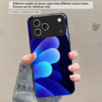 Small pebble flowers For iPhone 17 Air 16 E 15 Plus 14 Pro Max 13 12 mini 11 5 6 7 8 Plus XR XS Max SE Black Glass Phone Case iPhone 16