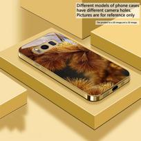 Auksinės Adatos Meninis Jausmas Samsung Galaxy S26 S20 FE S21 S22 S23 Plus S24 Ultra 25Ultra S21+ S9 S22 S8 Auksinis Stiklinis Telefono dėklas Galaxy S26
