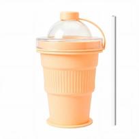 Leak-proof Silicone Ice Ball Cup Food-Grade Ice Mold Drink Cup  Coffee Juice Drinks žalia
