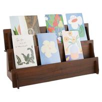 2/3/4 Tiers Greeting Card Display Stand Wooden Space Saving Jewelry Storage Rack Multi-Functional Vertical Design