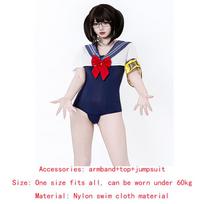 Anime Japanese style swimsuit retro school swimsuit anime COSPLAY suit sexy and pure dress Halloween carnival gift One Size