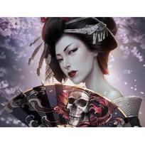 Diy Diamond Painting Embroidery Cross Stitch Full Round Mosaic Picture Japanese Girl Geisha Kabuki 20X30CM
