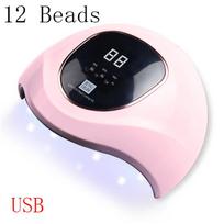 LED nagų džiovintuvo 36 W nagų lempos kietėjimo lako džiovintuvo lemputė su 3 laikmačio nustatymo manikiūro lempa 12Beads rožinė