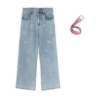 Vintage Woman Jeans Winter Embroidery Pants Baggy Jeans Women S mėlyna