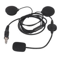 Motorbike Full Face Helmet Earpiece Mic 7.1mm Plug Two Way Radio Walkie Talkie Motorcycle Headset black