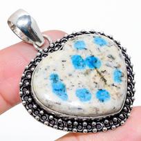 K2 Blue Azurite Handmade 925 Sterling Silver Jewelry Pendant 1.93  K2U50