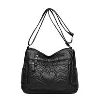 PU Soft Leather Crossbody Shoulder Bag juoda