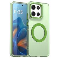 Skaidrus dėklas Motorola Moto G86 dėklui Moto G86 G66j G56 Magnetinis adsorbcijos belaidžio įkrovimo galinis dangtelis Moto G86 dėklui For Moto G86 žalia