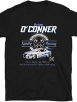 Vyriški Fast Furious Brian O'Conner Šeimos Lenktynių Grafinis Marškinėlis 100% JAV Gamybos Juodas Laisvalaikio Marškinėlis su Baltu Lenktyninio Automobilio Dizainu M