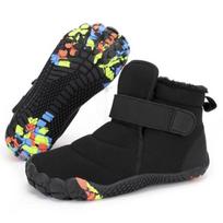 Children High-top Snow Boots Kids Plush Boots Winter Warm Cotton Shoes Anti-slip Casual Walking Shoes Waterproof 25 juoda