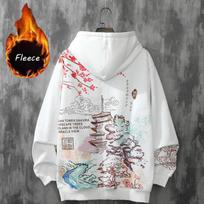 Vyriški džemperiai Madingi Harajuku Stilius Pavasario Rudens Drabužiai Laisvi Hip-hop Japoniška Gatvės Apranga Pora Madinga Su gobtuvu XS balta