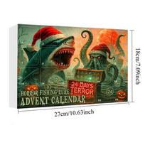 Fishing Lure Calendar Advent 2025 Christmas 24-Day Fish Bait 2025 Fish Bait Set Christmas Countdown Calendar For Boys Boyfriend L