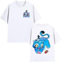 KPop Demon Hunters Cute Derpy Tiger Graphic T Shirts Fashion Vintage Short Sleeves T-shirt Men's Women Cotton Oversized S