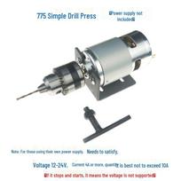 775 Mini stalo gręžtuvas ir šlifuoklis: Pasidaryk pats stalinis gręžtuvas su B10 griebtuvu 0,6-6 mm gręžimo, pjovimo ir šlifavimo užduotims