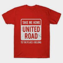 Men Black Print T-shirt Manchester United Fan 'Take Me Home' Design No-Cut Transfer Paper Print Cotton Tshirt L raudona