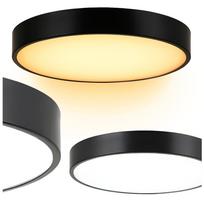 Apvalus LED lubinis šviestuvas 40 cm neutraliai baltas 24W modernus Apvalus LED lubinis šviestuvas juodas 40 cm - šiltai baltas