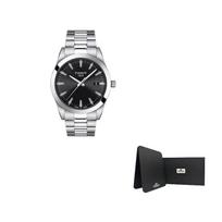 TISSOT Windy Collection Kvarcinis mechanizmas Atsparus vandeniui Kasdieniam naudojimui Vyriški laikrodžiai Laikrodis Juodas ciferblatas T127.410.11.051.00-