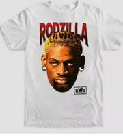 Dennis Rodman Rodzilla The Worm Kim Jong Un Basketball Sport Fan 100% Cotton T-shirt Mens Tees Top S