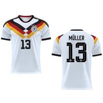 2026 Pasaulio taurė Vokietija Namų marškinėliai Numeris 13 Muller Futbolas Unisex Marškinėliai S
