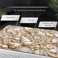 Thickened Soft Diatomaceous Washing Machine Cover Super Absorbent Anti Slip Dust Covers Retro Floral Bathroom Mat Laundry Dryer