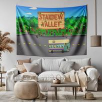 Stardew Valley Tapestry: Cozy Farm 75x100 juoda