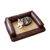 Removable and Washable Mat Kennel Mat Universal in All Seasons, Summer Sleeping Mat for Dogs, Dog Bed, Dog Mat, Cat Nest (Red,S) raudona