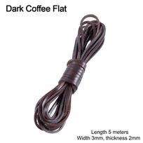 Retro Round Genuine Leather Cord Flat 5Meters Thong Cord Jewelry Making DIY Bracelet