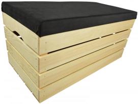 Pufa Kufer Skrzynia Drewniana Sosnowa Siedzisko 80Cm Naturalna - 50 Wzorów
